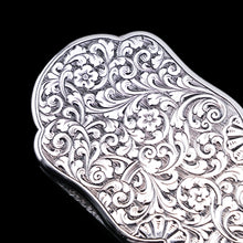 Load image into Gallery viewer, Antique Victorian Solid Silver Snuff Box with Scrolled Acanthus Engravings - Nathaniel Mills 1840
