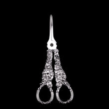 Load image into Gallery viewer, Magnificent Antique Georgian Solid Silver Grape Scissors/Shears with Figural Bacchanalia Masks - London c.1830