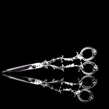 Load image into Gallery viewer, Antique Victorian Solid Silver Scissors/Grape Shears Cast Acanthus Design - Francis Higgins 1846