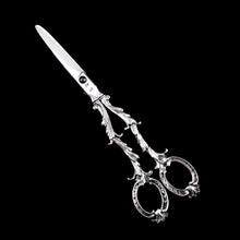 Load image into Gallery viewer, Antique Victorian Solid Silver Scissors/Grape Shears Cast Acanthus Design - Francis Higgins 1846