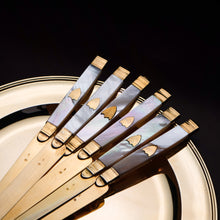 Load image into Gallery viewer, Antique Solid Silver Gilt Mother of Pearl Knives Set of 6 - 19th C. Dutch/Southern Netherlands