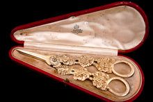 Load image into Gallery viewer, Antique Georgian Solid Silver Gilt Grape Shears/Scissors with Magnificent Vines - London 1830