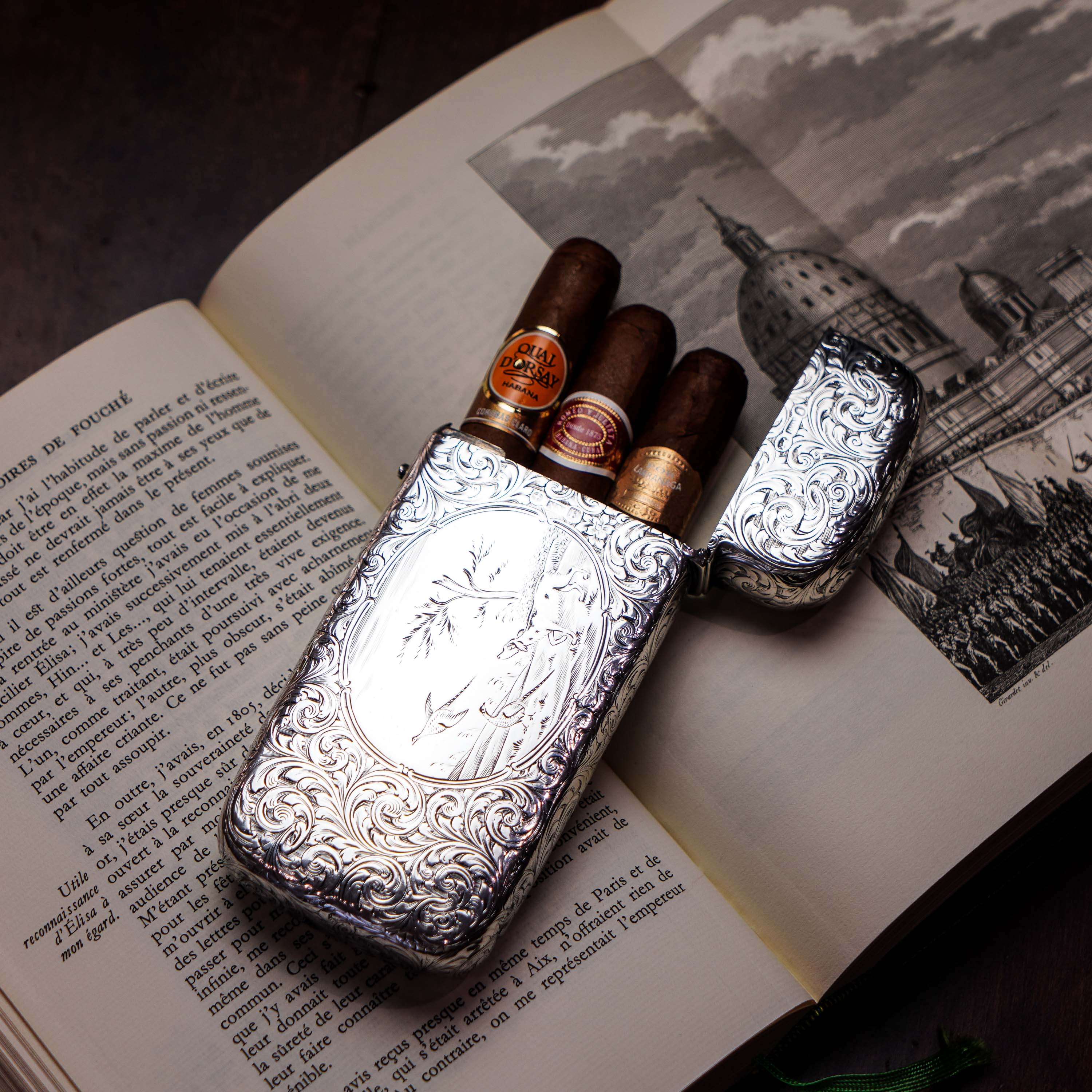 Antique Victorian Solid Silver Cigar Cheroot Case - Nathaniel Mills 18 – Artisan Antiques