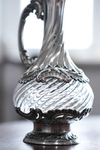 Load image into Gallery viewer, Antique French Solid Silver Ewer Glass Mounted, Rococo Shell Design - Lancon, Paris c.1880