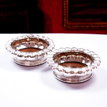 Load image into Gallery viewer, Antique Georgian Solid Silver Wine Coasters/Bottle Holders - Barnards 1829