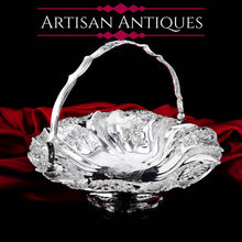 Load image into Gallery viewer, A Magnificent Large Georgian Solid Silver Basket with Floral Motifs (1kg+) - Joseph & John Angell 1835