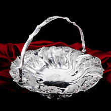 Load image into Gallery viewer, A Magnificent Large Georgian Solid Silver Basket with Floral Motifs (1kg+) - Joseph & John Angell 1835