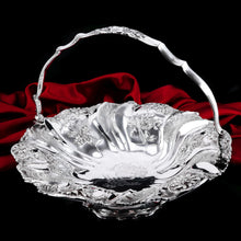 Load image into Gallery viewer, A Magnificent Large Georgian Solid Silver Basket with Floral Motifs (1kg+) - Joseph & John Angell 1835