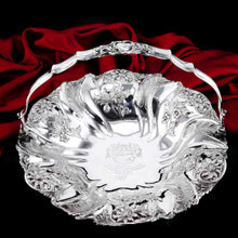 Load image into Gallery viewer, A Magnificent Large Georgian Solid Silver Basket with Floral Motifs (1kg+) - Joseph & John Angell 1835