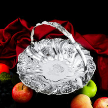 Load image into Gallery viewer, A Magnificent Large Georgian Solid Silver Basket with Floral Motifs (1kg+) - Joseph & John Angell 1835