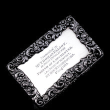 Load image into Gallery viewer, Antique Georgian Silver Table Snuff Box with Engine Turned & Floral Border Decorations - 1829