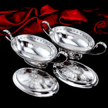 Load image into Gallery viewer, Antique Georgian Solid Silver Pair of Tureens in Neoclassical Style - Benjamin Laver 1782