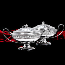 Load image into Gallery viewer, Antique Georgian Solid Silver Pair of Tureens in Neoclassical Style - Benjamin Laver 1782