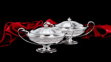 Load image into Gallery viewer, Antique Georgian Solid Silver Pair of Tureens in Neoclassical Style - Benjamin Laver 1782