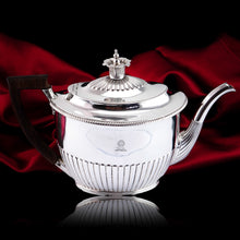 Load image into Gallery viewer, Antique Georgian Solid Silver Teapot with Coronet-like Finial - Daniel Pontifex London 1798