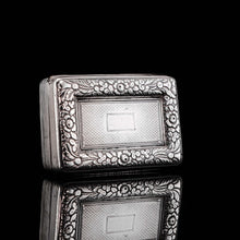Load image into Gallery viewer, Antique Georgian Silver Snuff Box with Floral Border - Thomas Wilkes Barker 1824