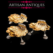 Load image into Gallery viewer, A Wonderful Trio of Antique Georgian Solid Sterling Silver Set of Shell Scallop Dishes - J T Younge, Walker & Crowder 1807