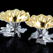 Load image into Gallery viewer, Antique Solid Silver Salt Cellars Naturalistic Flower Design - William Bateman 1832 - Artisan Antiques