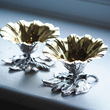 Load image into Gallery viewer, Antique Solid Silver Salt Cellars Naturalistic Flower Design - William Bateman 1832 - Artisan Antiques