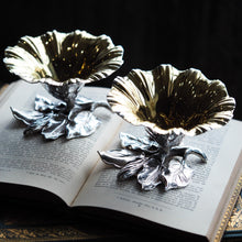 Load image into Gallery viewer, Antique Solid Silver Salt Cellars Naturalistic Flower Design - William Bateman 1832