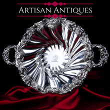 Load image into Gallery viewer, Antique Solid Silver Georgian Bowl, Twin Handle Wrythen & Profusely Chased Motifs - Edward Edwards 1834