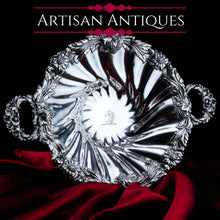 Load image into Gallery viewer, Antique Solid Silver Georgian Bowl, Twin Handle Wrythen & Profusely Chased Motifs - Edward Edwards 1834