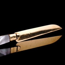 Load image into Gallery viewer, Antique Solid Silver Gilt Mother of Pearl Knives Set of 6 - 19th C. Dutch/Southern Netherlands