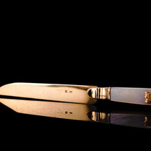 Load image into Gallery viewer, Antique Solid Silver Gilt Mother of Pearl Knives Set of 6 - 19th C. Dutch/Southern Netherlands