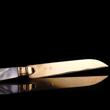 Load image into Gallery viewer, Antique Solid Silver Gilt Mother of Pearl Knives Set of 6 - 19th C. Dutch/Southern Netherlands