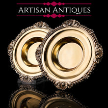 Load image into Gallery viewer, Magnificent Antique Georgian Solid Silver Gilt Dish/Salt Pair - Barnard 1814