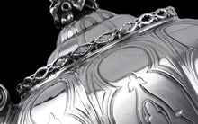 Load image into Gallery viewer, Rare Antique Solid Silver Victorian Tea Set, 3 Piece Gothic Design - Elkington 1853