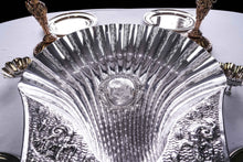 Load image into Gallery viewer, A Spectacular & Huge Antique Victorian Solid Silver Shell Basin Dish / Bowl (40cm+) - Hunt & Roskell, London 1846