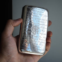 Load image into Gallery viewer, Antique Solid Silver Cigar Case with Indian Army Military Interest Records Hand Engraved - c.1890