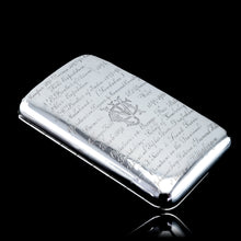 Load image into Gallery viewer, Antique Solid Silver Cigar Case with Indian Army Military Interest Records Hand Engraved - c.1890