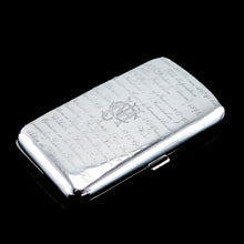 Load image into Gallery viewer, Antique Solid Silver Cigar Case with Indian Army Military Interest Records Hand Engraved - c.1890