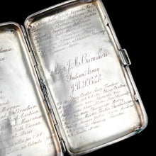Load image into Gallery viewer, Antique Solid Silver Cigar Case with Indian Army Military Interest Records Hand Engraved - c.1890
