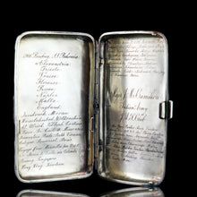 Load image into Gallery viewer, Antique Solid Silver Cigar Case with Indian Army Military Interest Records Hand Engraved - c.1890
