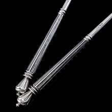 Load image into Gallery viewer, Magnificent Large Antique Pair of Imperial Russian Solid Silver Niello Spoons - Volkov Karp Nikit c.1910