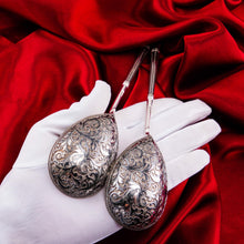 Load image into Gallery viewer, Magnificent Large Antique Pair of Imperial Russian Solid Silver Niello Spoons - Volkov Karp Nikit c.1910