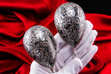 Load image into Gallery viewer, Magnificent Large Antique Pair of Imperial Russian Solid Silver Niello Spoons - Volkov Karp Nikit c.1910