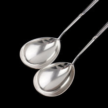 Load image into Gallery viewer, Magnificent Large Antique Pair of Imperial Russian Solid Silver Niello Spoons - Volkov Karp Nikit c.1910