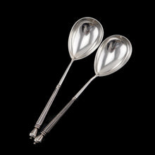Load image into Gallery viewer, Magnificent Large Antique Pair of Imperial Russian Solid Silver Niello Spoons - Volkov Karp Nikit c.1910