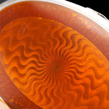 Load image into Gallery viewer, Antique Sterling Silver Box with Orange Guilloche Enamel - David Andersen c.1900