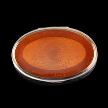 Load image into Gallery viewer, Antique Sterling Silver Box with Orange Guilloche Enamel - David Andersen c.1900