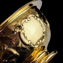 Load image into Gallery viewer, Antique Victorian Solid Silver Gilt Bowl with Ornate Floral Chasing - Henry Wilkinson & Co 1860
