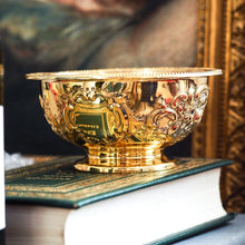 Load image into Gallery viewer, Antique Victorian Solid Silver Gilt Bowl with Ornate Floral Chasing - Henry Wilkinson & Co 1860
