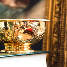 Load image into Gallery viewer, Antique Victorian Solid Silver Gilt Bowl with Ornate Floral Chasing - Henry Wilkinson & Co 1860