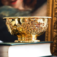 Load image into Gallery viewer, Antique Victorian Solid Silver Gilt Bowl with Ornate Floral Chasing - Henry Wilkinson & Co 1860