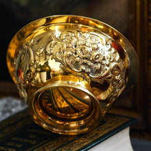 Load image into Gallery viewer, Antique Victorian Solid Silver Gilt Bowl with Ornate Floral Chasing - Henry Wilkinson & Co 1860