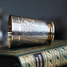 Load image into Gallery viewer, Antique French Solid Silver Parcel Gilt Beaker Cup, Engine Turned & Engraved 19th c.